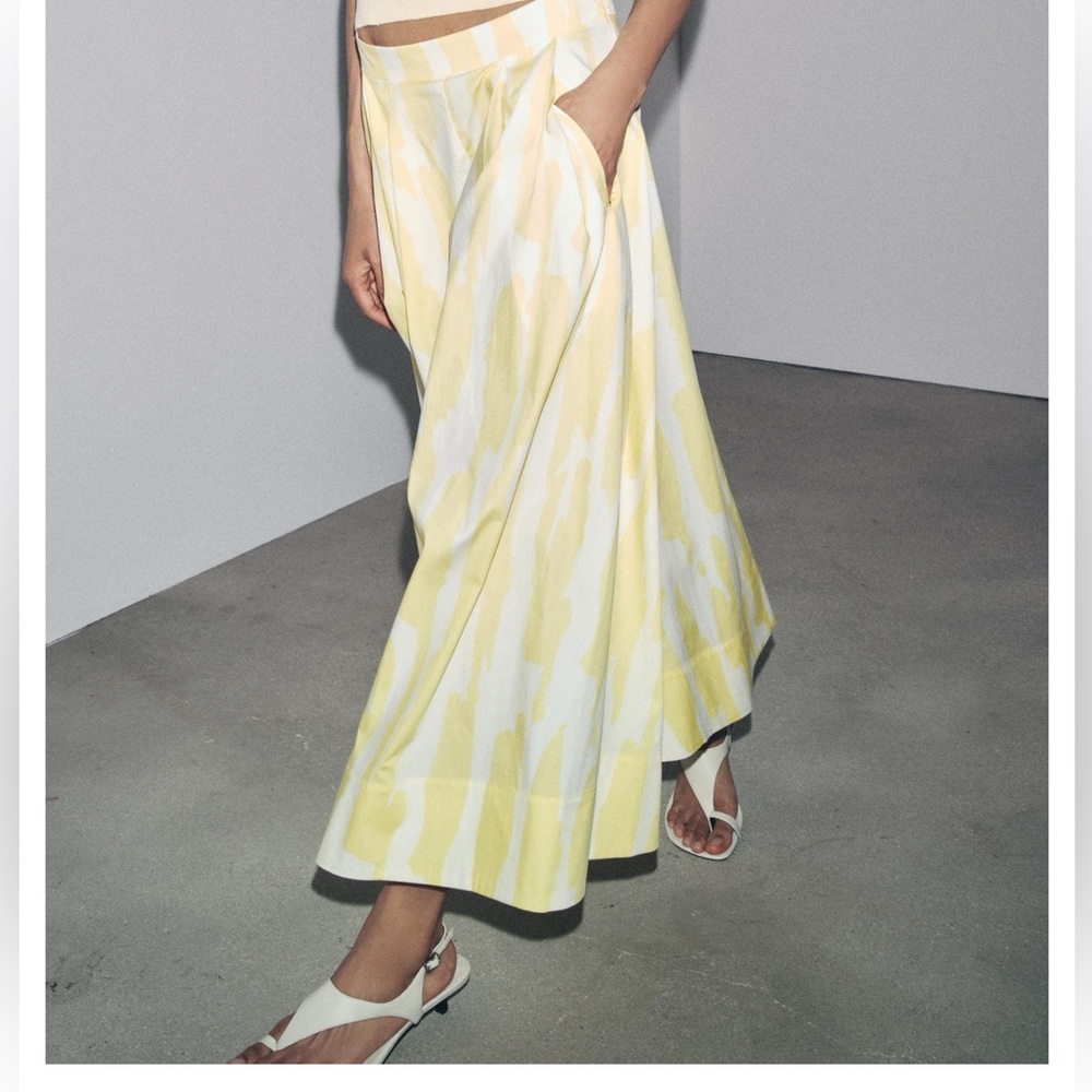 PRINTED MIDI SKIRT ZW COLLECTION - Picture 2 of 7